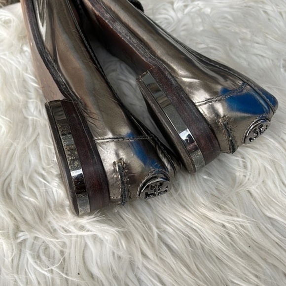 Tory Burch Clatyon Loafers Metallic Color Anthracite size 8 - Picture 6 of 7